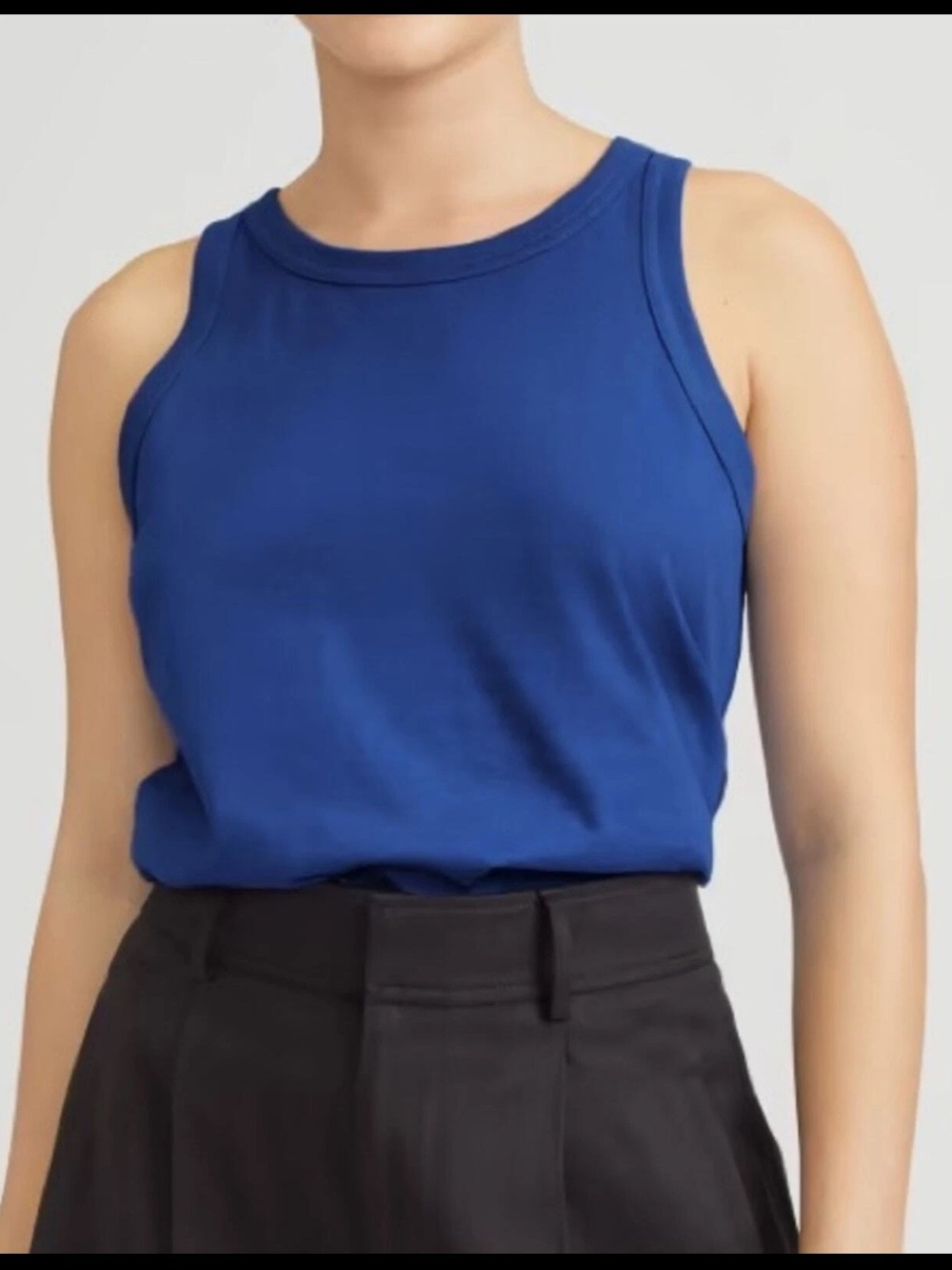 EVERLANE The Organic Cotton Cutaway Tank Deep Blue Size XS